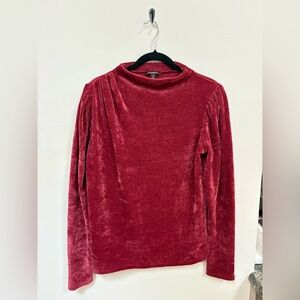 Vintage red chenille sweater, size medium